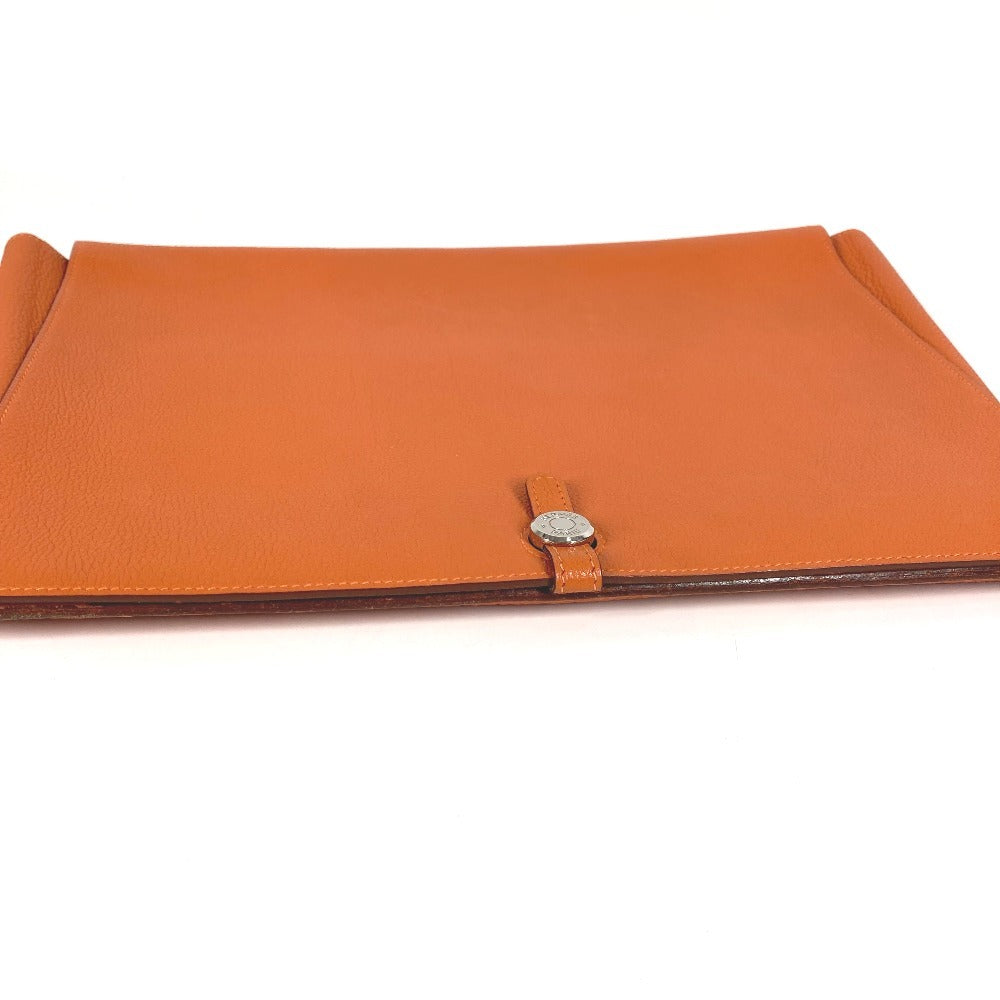HERMES ドゴン ミーティング ドゴンミーティング カバン ポーチ 書類バッグ セカンドバッグ フラップ ポーチ クラッチバッグ トリヨンクレマンス ユニセックス オレンジ