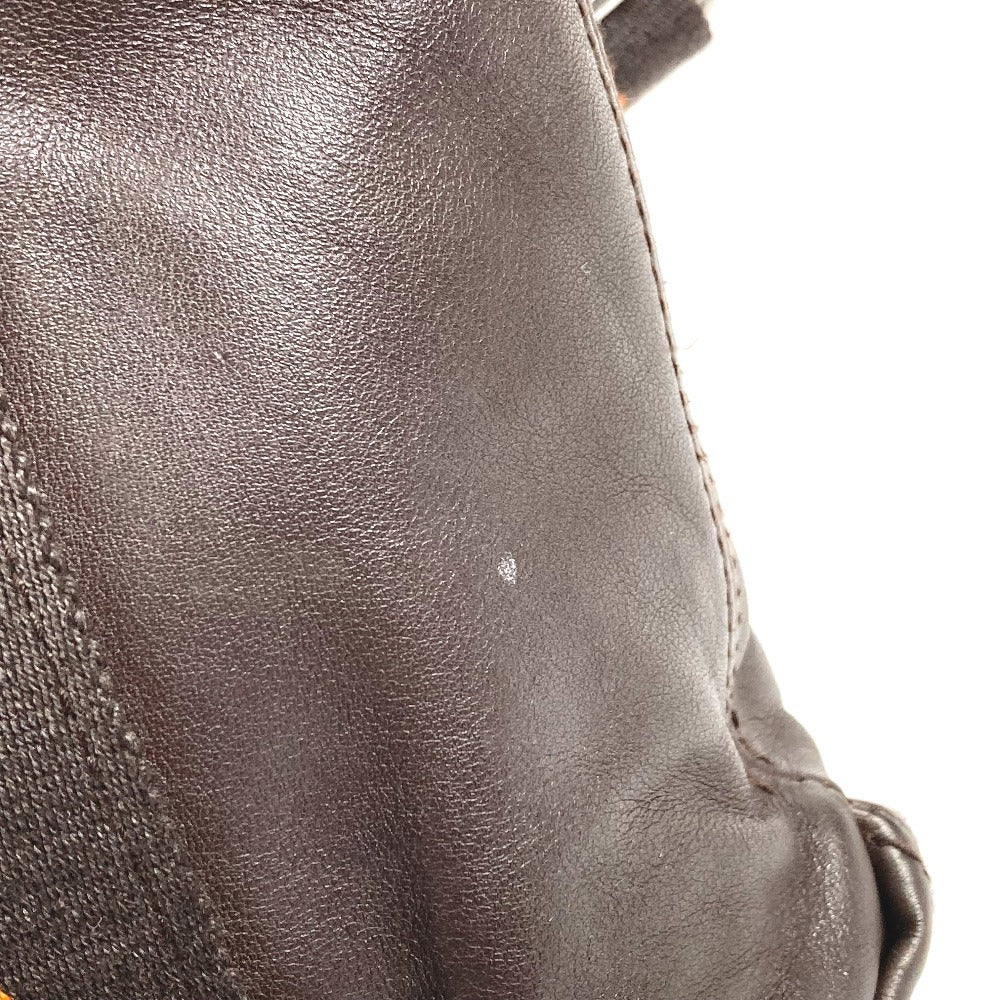 HERMES オレンジステッチ キャラバンホリゾンタルPM キャラバン ホリゾンタル PM カバン 2WAY ショルダーバッグ ハンドバッグ レザー レディース ブラウン
