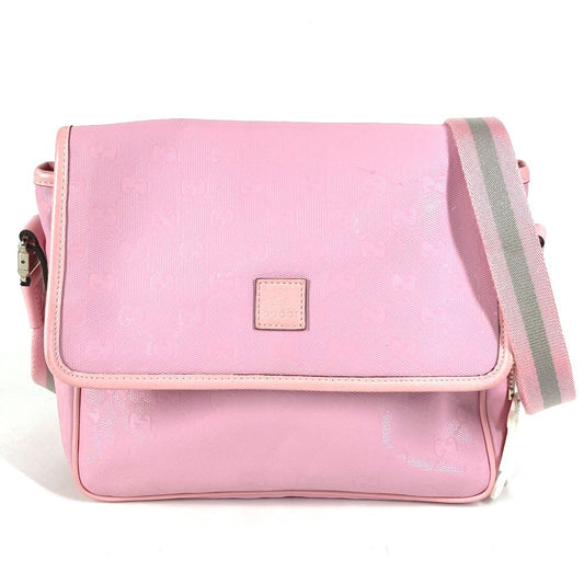 GUCCI 297559 チルドレンズ チャーム付き ロゴ GG インプリメ 斜め掛け カバン フラップ メッセンジャーバッグ ショルダーバッグ GGインプリメ キッズ ピンク