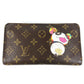 LOUIS VUITTON M61729 Monogram Panda Takashi Murakami Porte Monne Zip Long Wallet Round Zipper Monogram Canvas Women's Brown