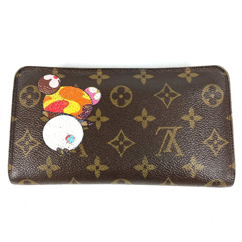 LOUIS VUITTON M61729 Monogram Panda Takashi Murakami Porte Monne Zip Long Wallet Round Zipper Monogram Canvas Women's Brown
