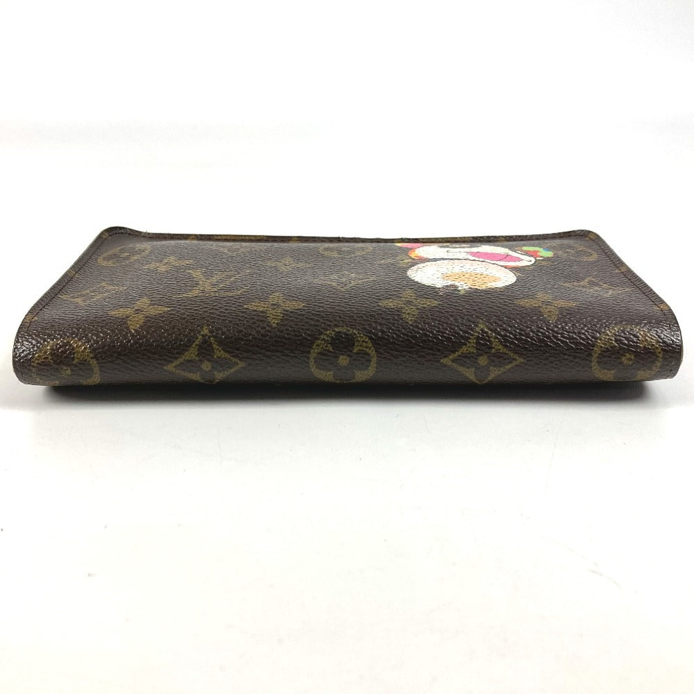 LOUIS VUITTON M61729 Monogram Panda Takashi Murakami Porte Monne Zip Long Wallet Round Zipper Monogram Canvas Women's Brown