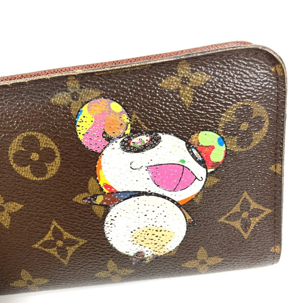 LOUIS VUITTON M61729 Monogram Panda Takashi Murakami Porte Monne Zip Long Wallet Round Zipper Monogram Canvas Women's Brown