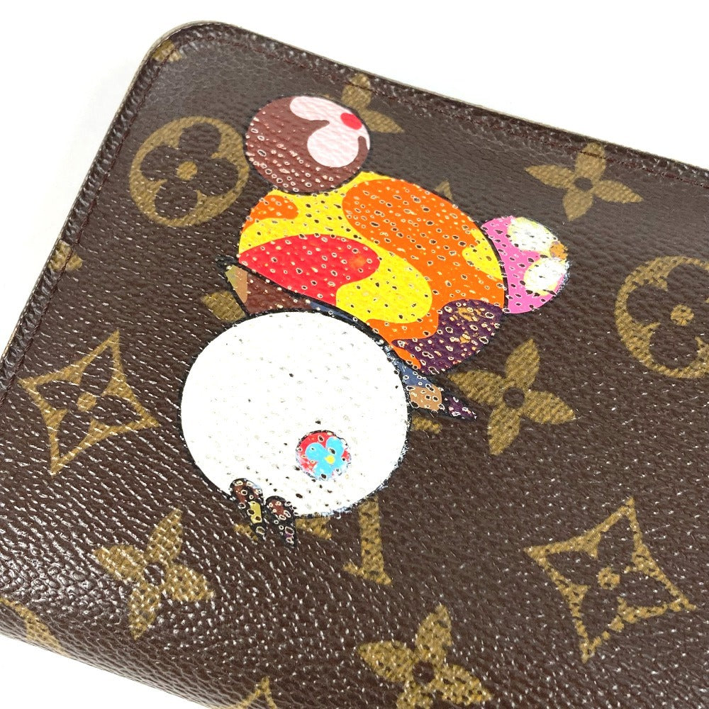 LOUIS VUITTON M61729 Monogram Panda Takashi Murakami Porte Monne Zip Long Wallet Round Zipper Monogram Canvas Women's Brown