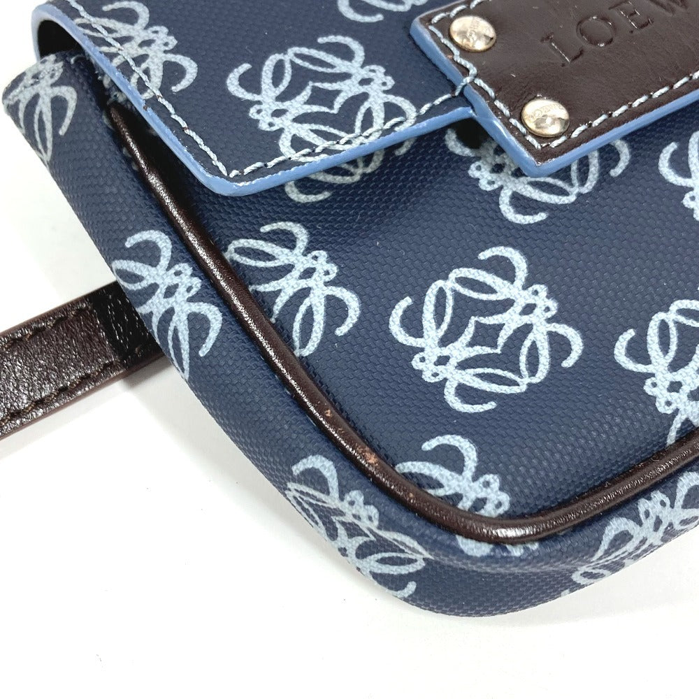 LOEWE アナグラム ロゴ ウエストバッグ クロス ショルダーバッグ ベルトバッグ ボディバッグ PVC/レザー ユニセックス ブルー