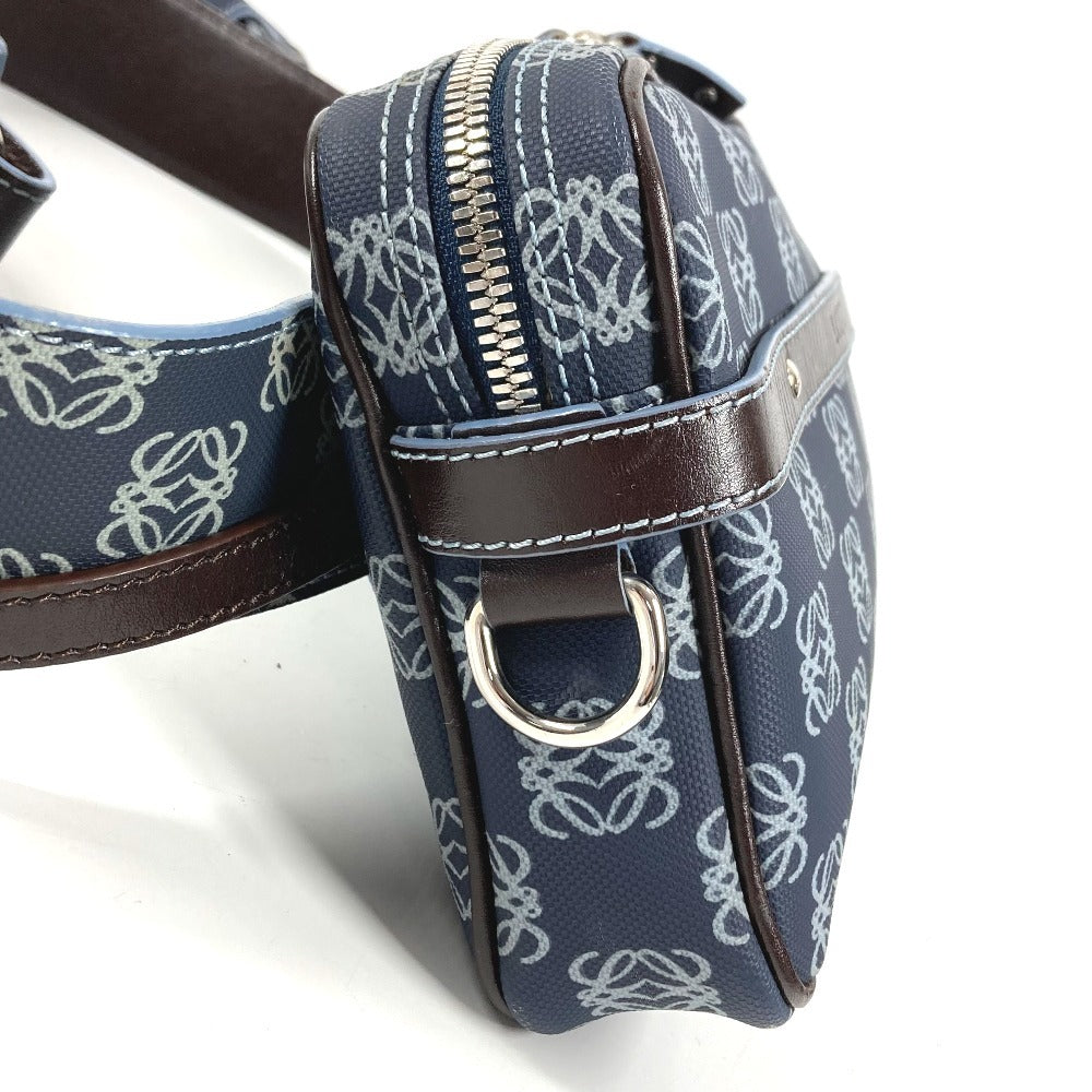LOEWE アナグラム ロゴ ウエストバッグ クロス ショルダーバッグ ベルトバッグ ボディバッグ PVC/レザー ユニセックス ブルー