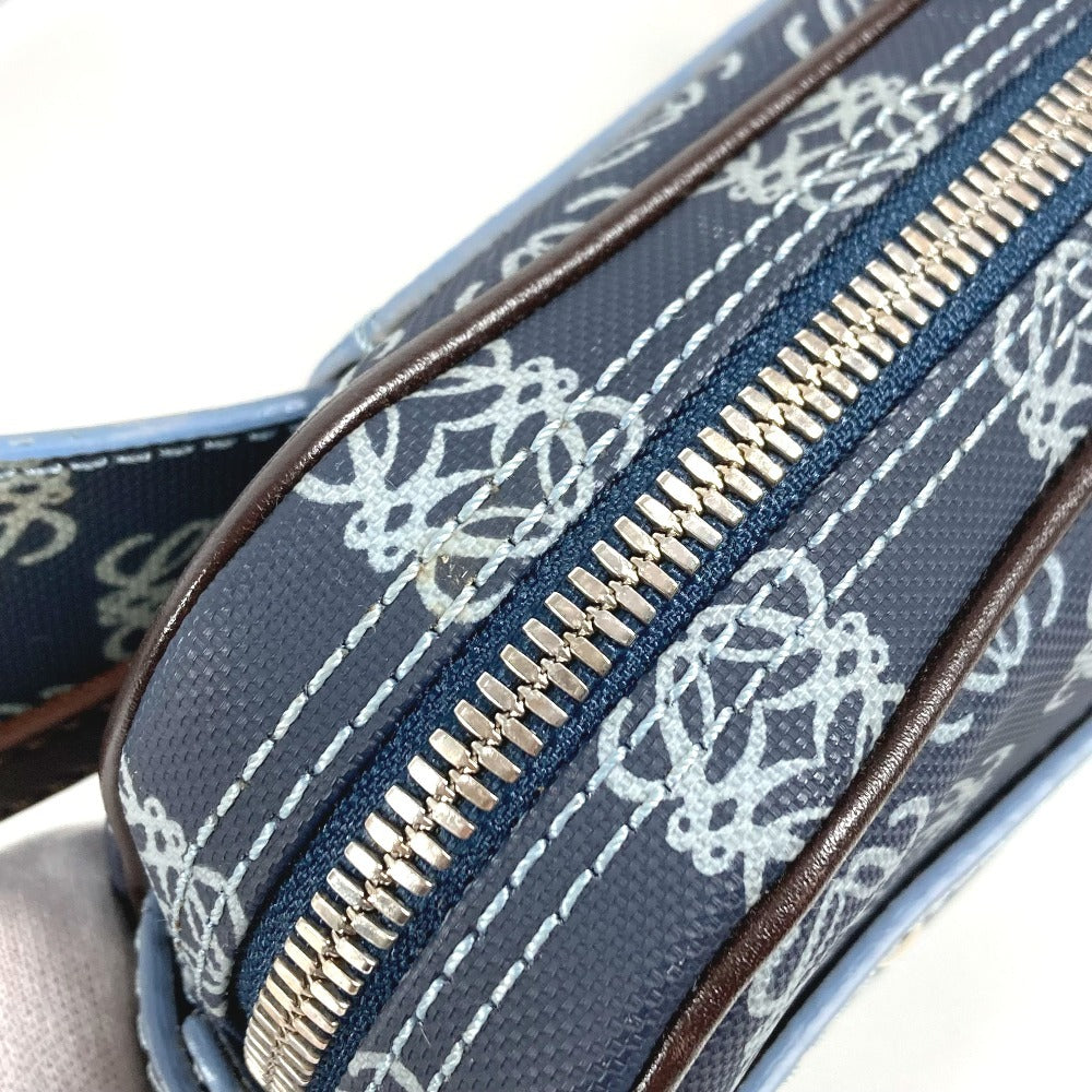 LOEWE アナグラム ロゴ ウエストバッグ クロス ショルダーバッグ ベルトバッグ ボディバッグ PVC/レザー ユニセックス ブルー