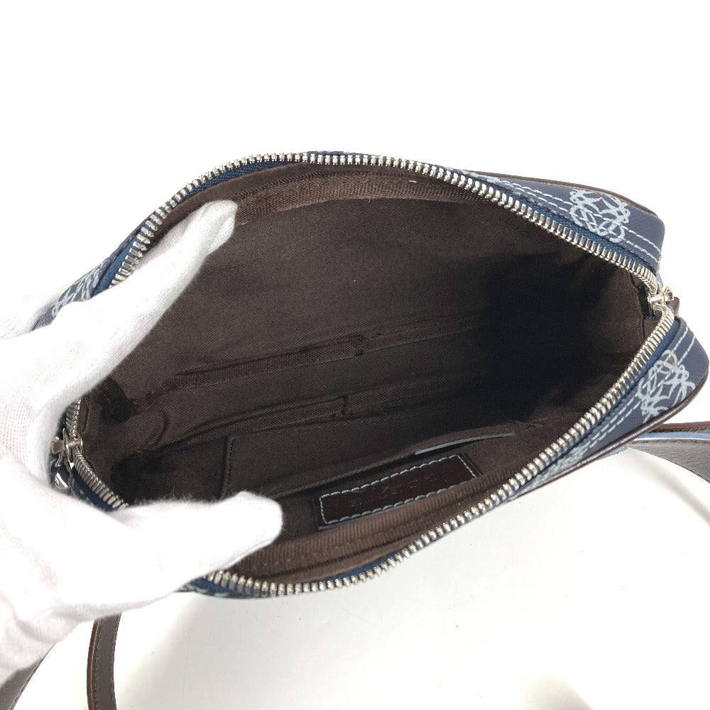 LOEWE アナグラム ロゴ ウエストバッグ クロス ショルダーバッグ ベルトバッグ ボディバッグ PVC/レザー ユニセックス ブルー