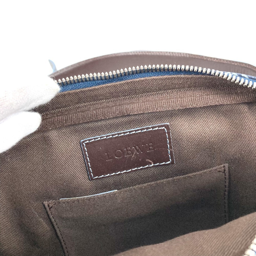 LOEWE アナグラム ロゴ ウエストバッグ クロス ショルダーバッグ ベルトバッグ ボディバッグ PVC/レザー ユニセックス ブルー