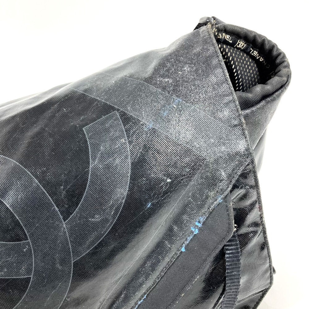CHANEL Sport CC Coco Mark Logo Messenger Bag, Crossbody Bag, Flap Shoulder Bag, Coated Canvas, Women's, Black
