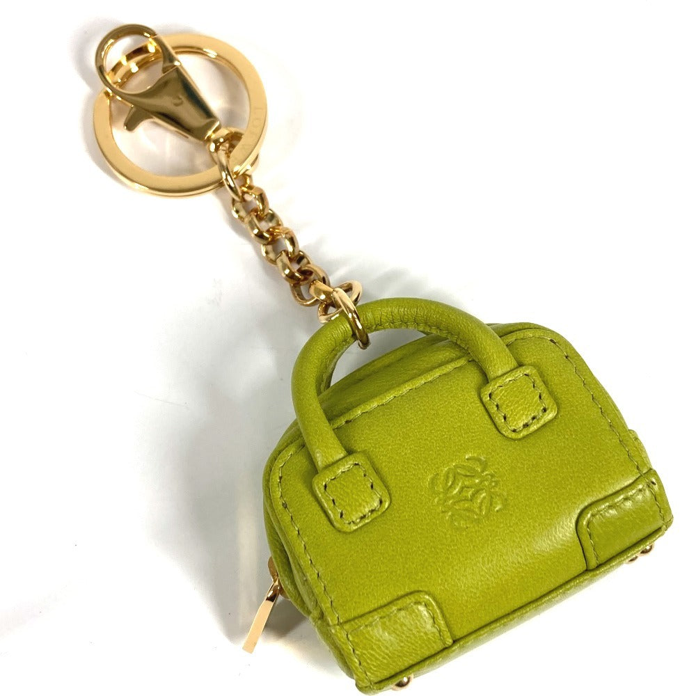 LOEWE Amazona Anagram Logo Charm Bag Charm Keychain Leather Unisex Green