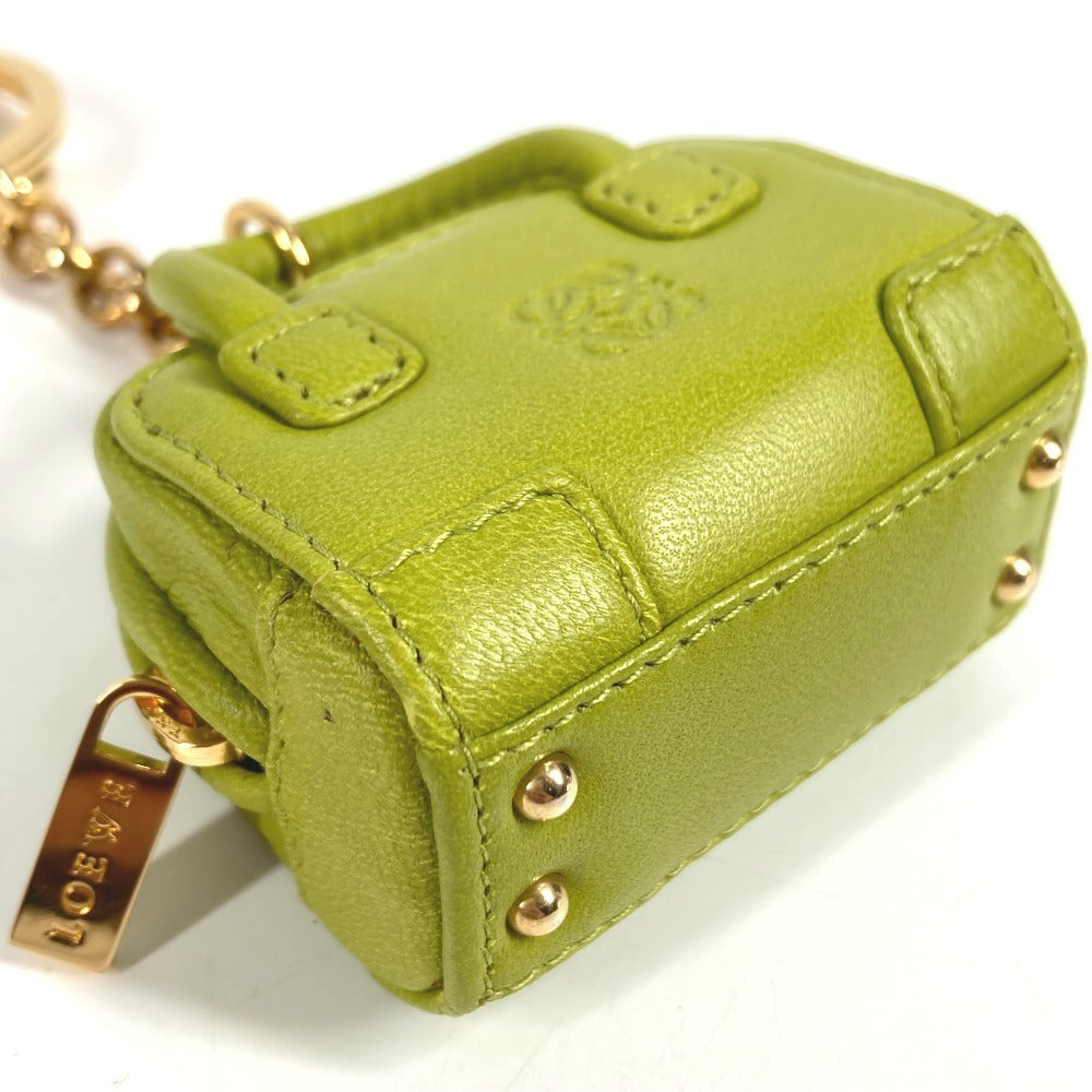 LOEWE Amazona Anagram Logo Charm Bag Charm Keychain Leather Unisex Green