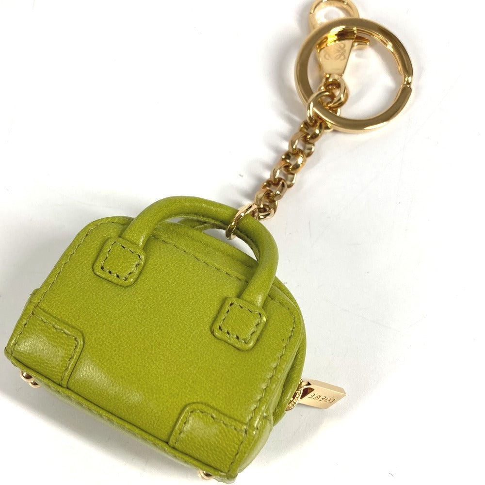 LOEWE Amazona Anagram Logo Charm Bag Charm Keychain Leather Unisex Green