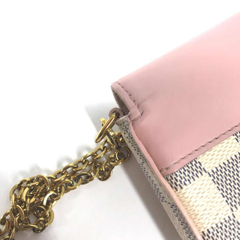 LOUIS VUITTON N60235 Damier Azur Pochette Felicie GM Chain Wallet Long Wallet Shoulder Bag Damier Azur Canvas Women's White