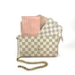 LOUIS VUITTON N60235 Damier Azur Pochette Felicie GM Chain Wallet Long Wallet Shoulder Bag Damier Azur Canvas Women's White