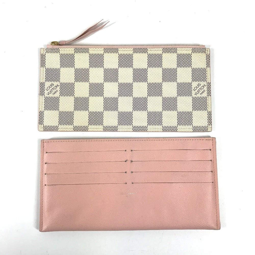 LOUIS VUITTON N60235 Damier Azur Pochette Felicie GM Chain Wallet Long Wallet Shoulder Bag Damier Azur Canvas Women's White