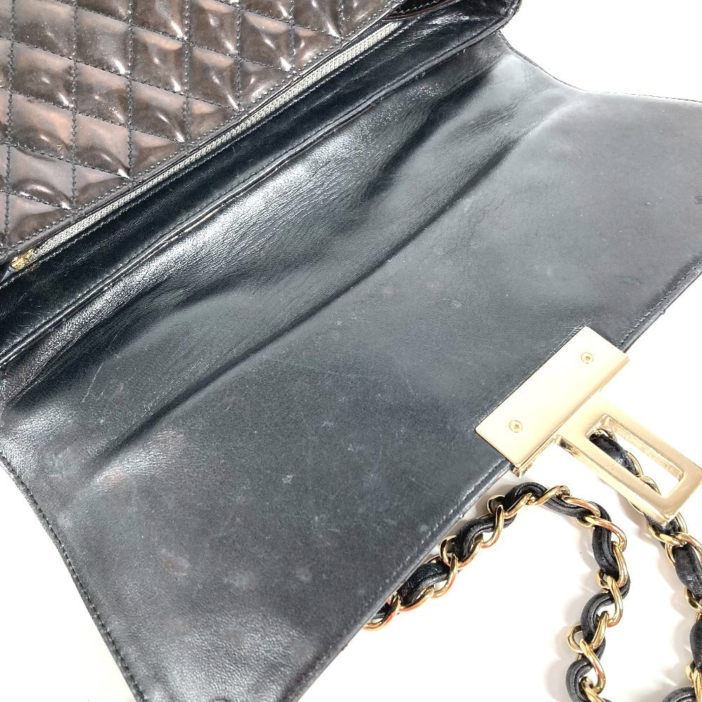CHANEL Matelasse Quilted 2.55 CC Coco Mark Logo 2-Way Bag, Handbag, Flap Chain Tote Bag, Shoulder Bag, Enamel, Women's, Black