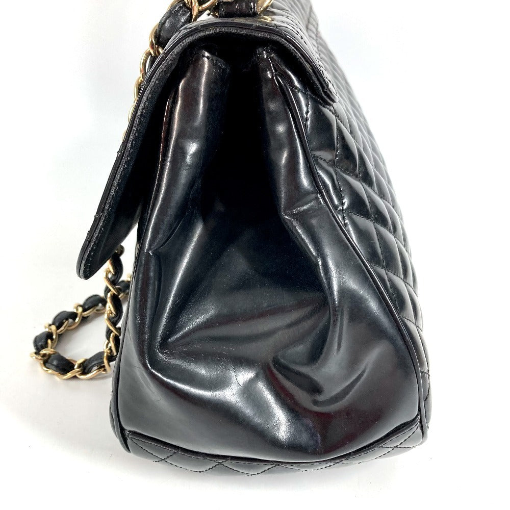 CHANEL Matelasse Quilted 2.55 CC Coco Mark Logo 2-Way Bag, Handbag, Flap Chain Tote Bag, Shoulder Bag, Enamel, Women's, Black