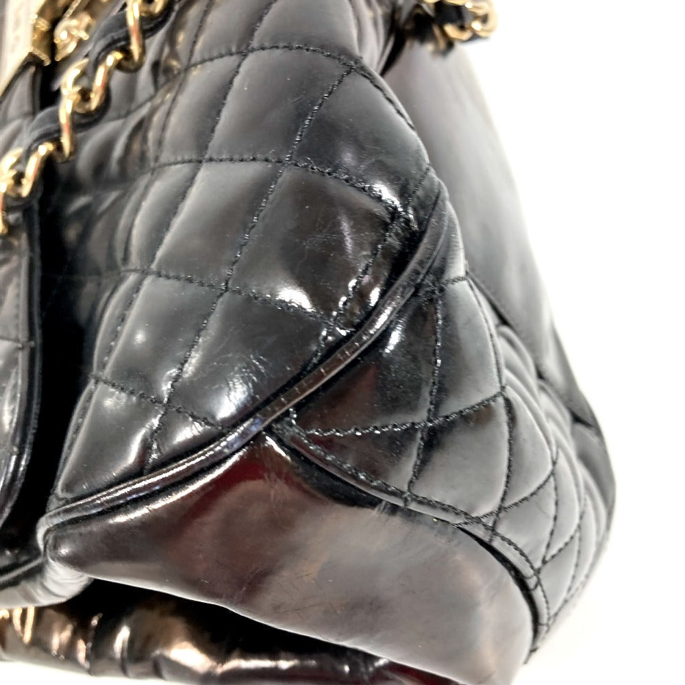 CHANEL Matelasse Quilted 2.55 CC Coco Mark Logo 2-Way Bag, Handbag, Flap Chain Tote Bag, Shoulder Bag, Enamel, Women's, Black