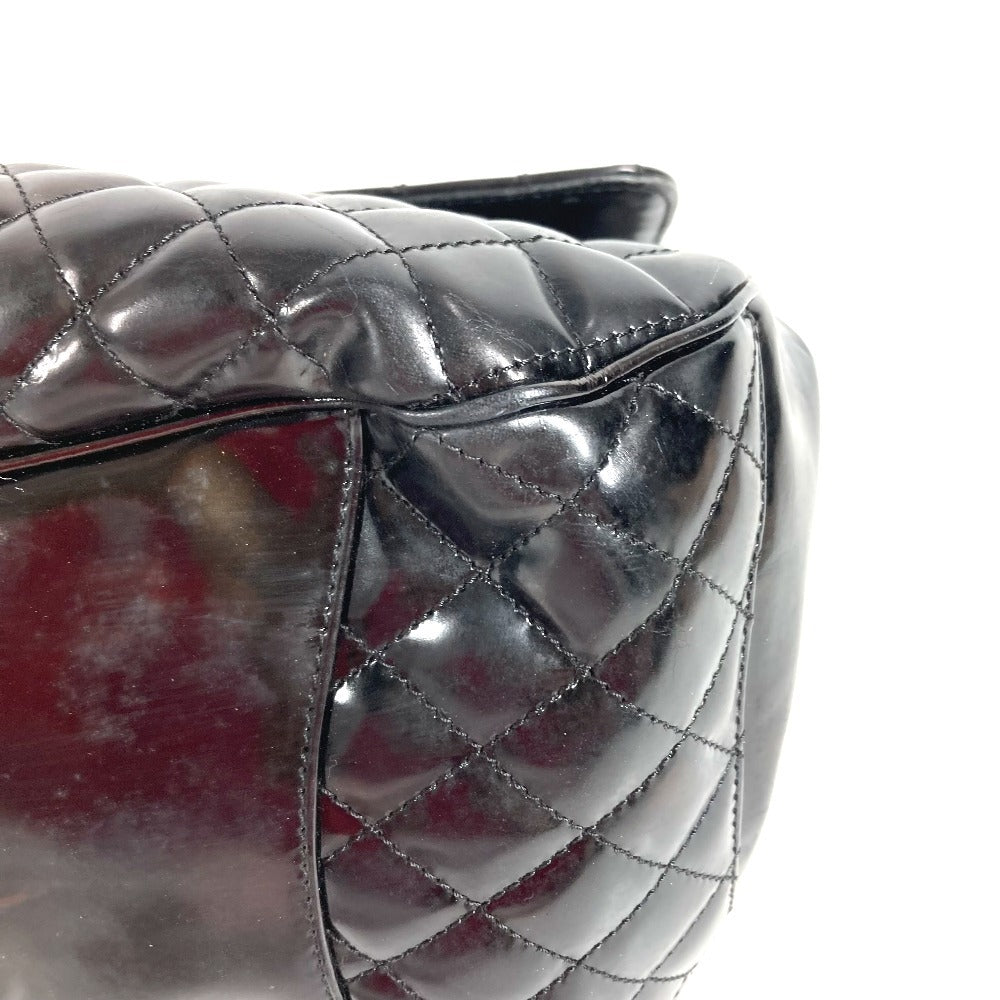 CHANEL Matelasse Quilted 2.55 CC Coco Mark Logo 2-Way Bag, Handbag, Flap Chain Tote Bag, Shoulder Bag, Enamel, Women's, Black