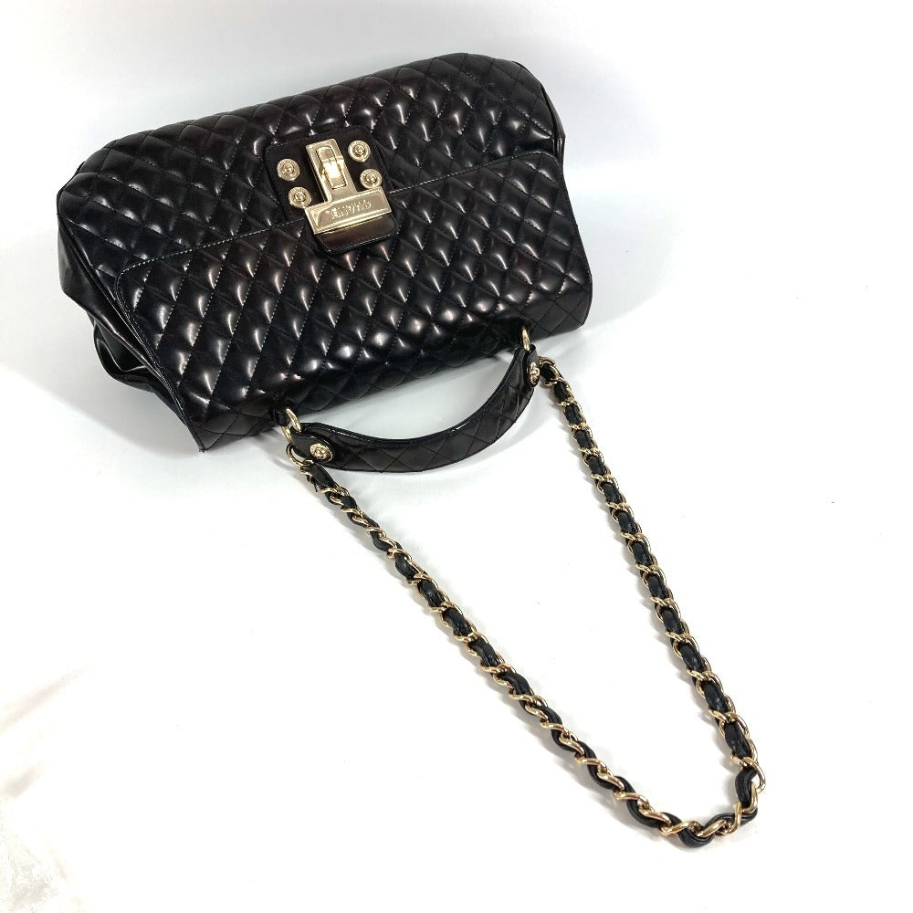 CHANEL Matelasse Quilted 2.55 CC Coco Mark Logo 2-Way Bag, Handbag, Flap Chain Tote Bag, Shoulder Bag, Enamel, Women's, Black