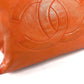 CHANEL Vintage CC Coco Mark Logo Double Chain Tote Bag, Leather Shoulder Bag, Women's, Orange