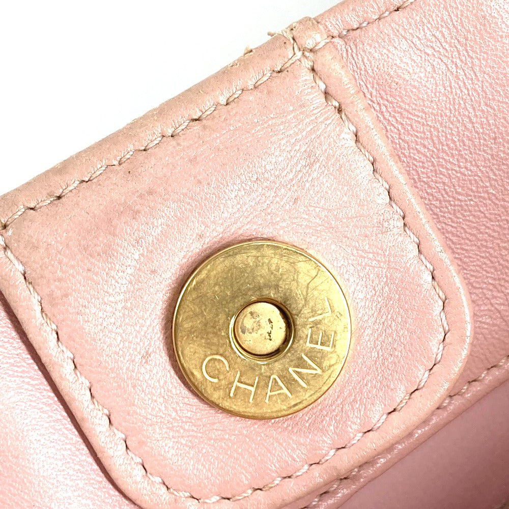 CHANEL CC Coco Mark Logo Punching Shoulder Bag Enamel Unisex Pink