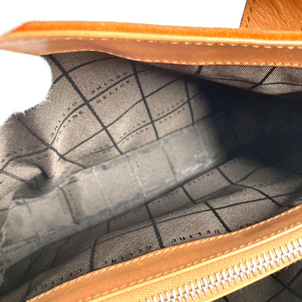 CELINE Macadam Logo Handbag/Tote Bag in Suede/Leather, Unisex, Orange
