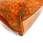 CELINE Macadam Logo Handbag/Tote Bag in Suede/Leather, Unisex, Orange