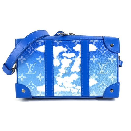 LOUIS VUITTON M45432 モノグラムクラウズ 雲 ソフトトランクウォレット 斜め掛け カバン ポシェット 長財布 クラッチバッグ ショルダーバッグ レザー ユニセックス ブルー