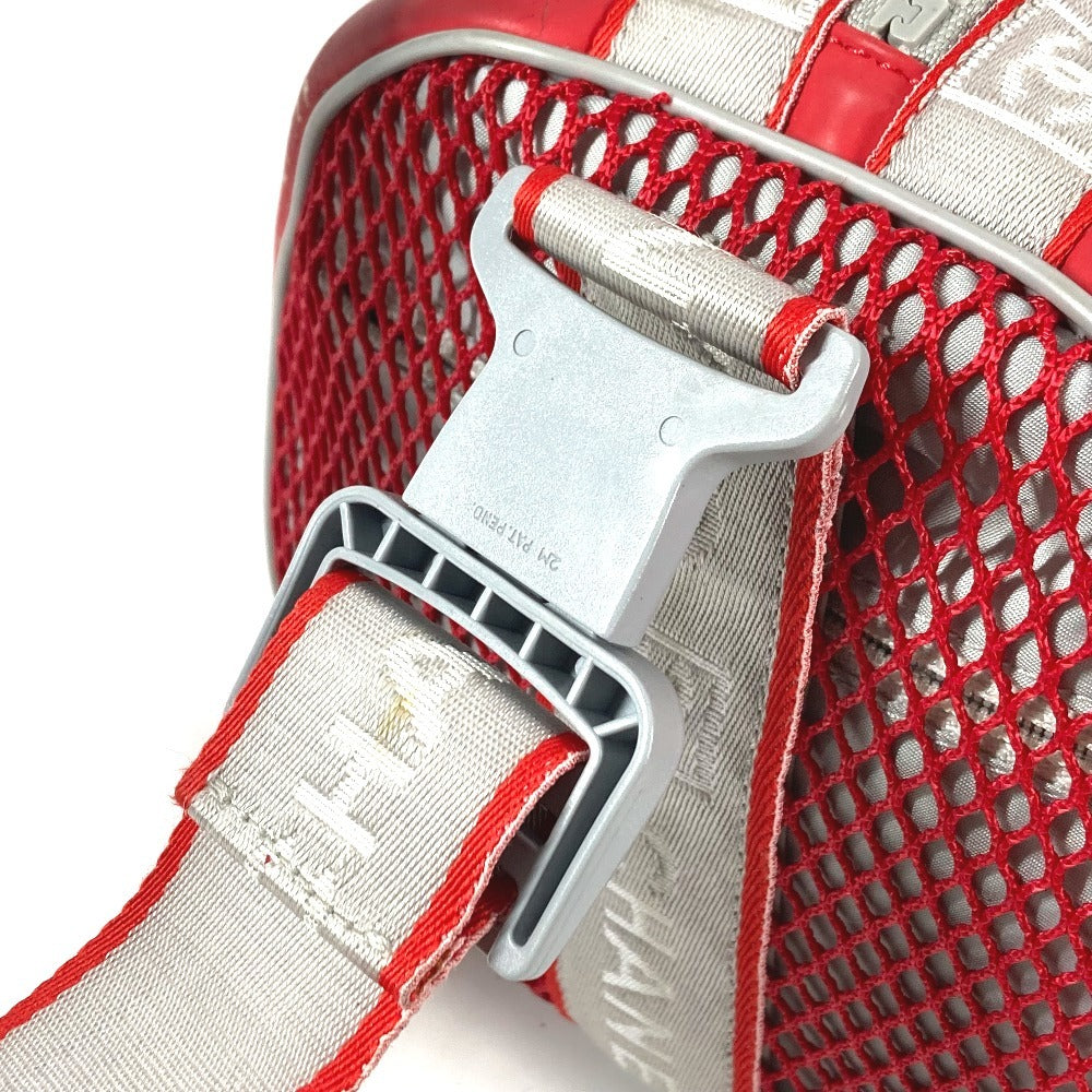CHANEL スポーツ CC ココマーク ロゴ 筒形 斜め掛け ドラム型 ショルダーバッグ ラバー ユニセックス レッド