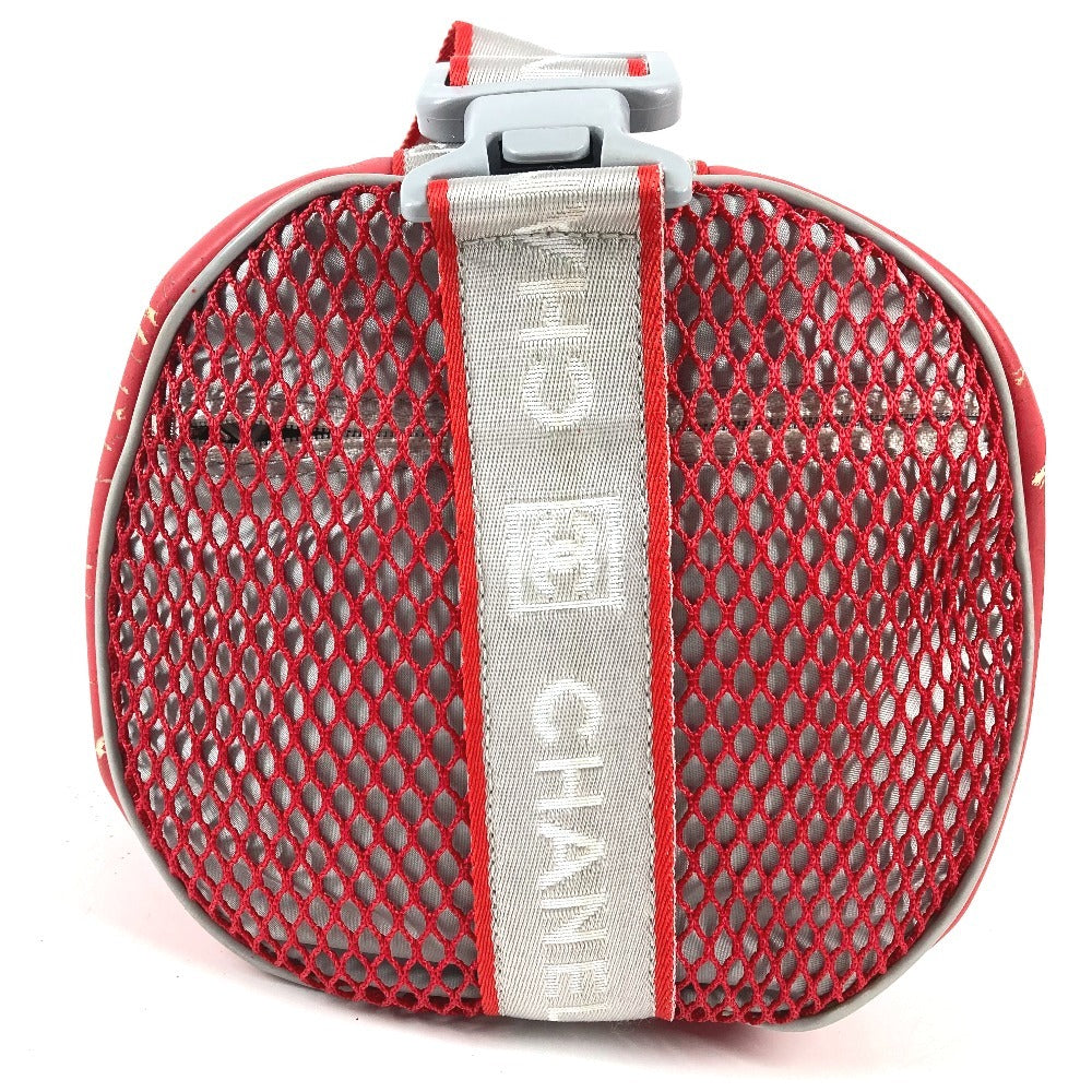CHANEL スポーツ CC ココマーク ロゴ 筒形 斜め掛け ドラム型 ショルダーバッグ ラバー ユニセックス レッド