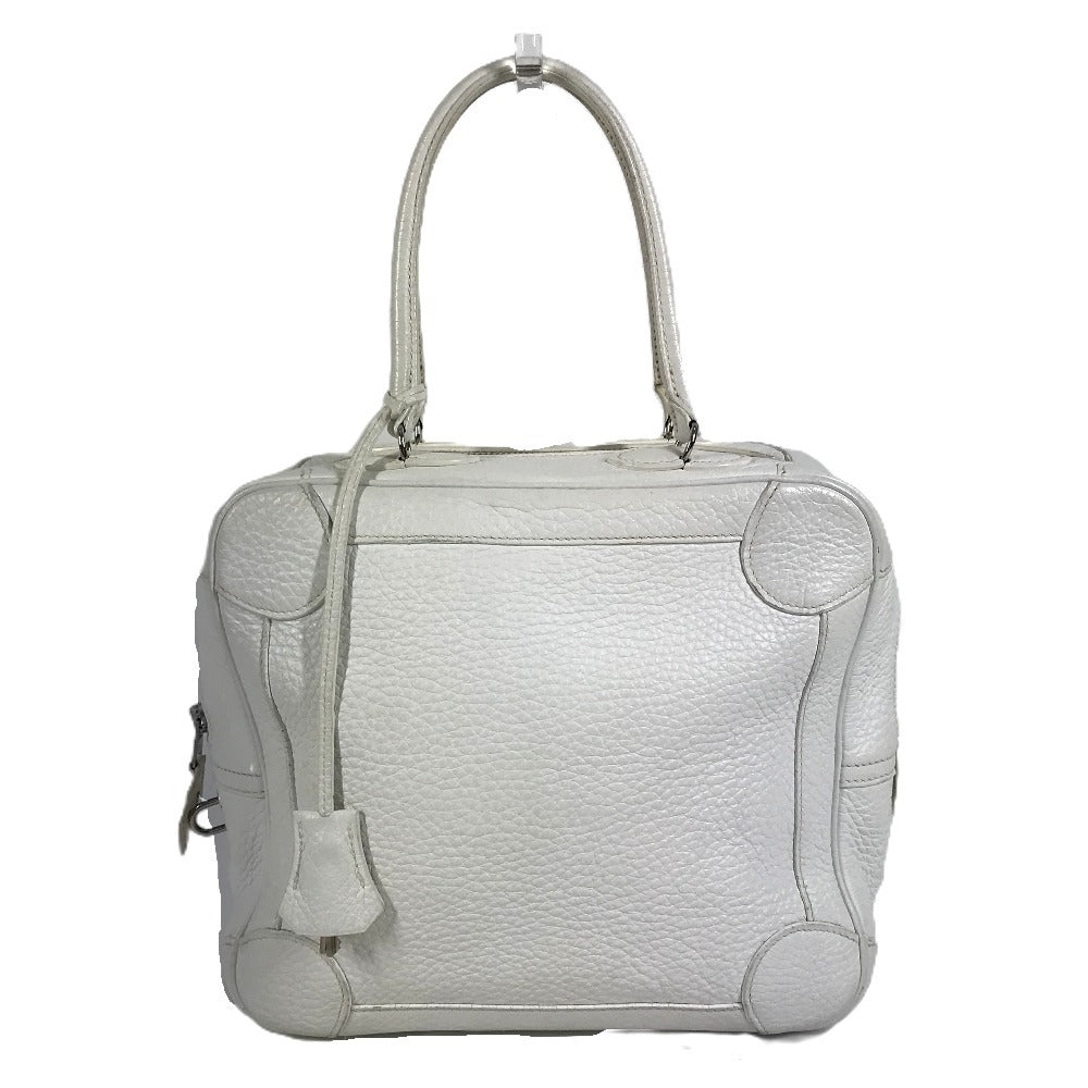 HERMES Box Bag Omnibus PM Omnibus PM Handbag Mini Boston Bag Box BOX Handbag Taurillon Clemence Unisex White