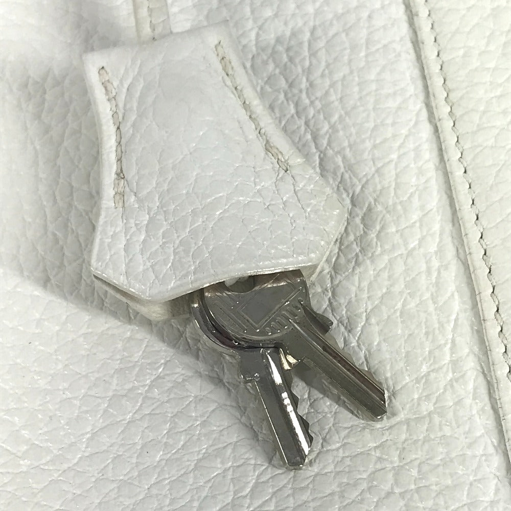 HERMES Box Bag Omnibus PM Omnibus PM Handbag Mini Boston Bag Box BOX Handbag Taurillon Clemence Unisex White