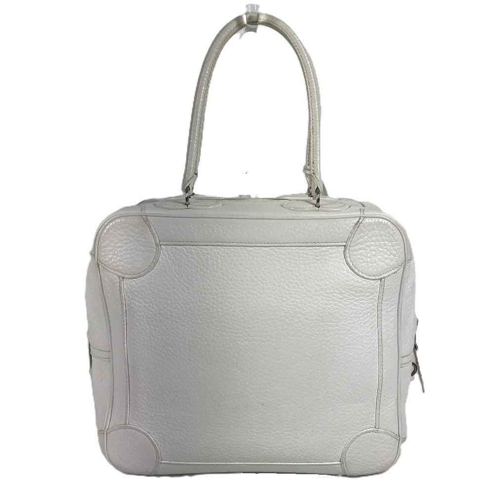 HERMES Box Bag Omnibus PM Omnibus PM Handbag Mini Boston Bag Box BOX Handbag Taurillon Clemence Unisex White