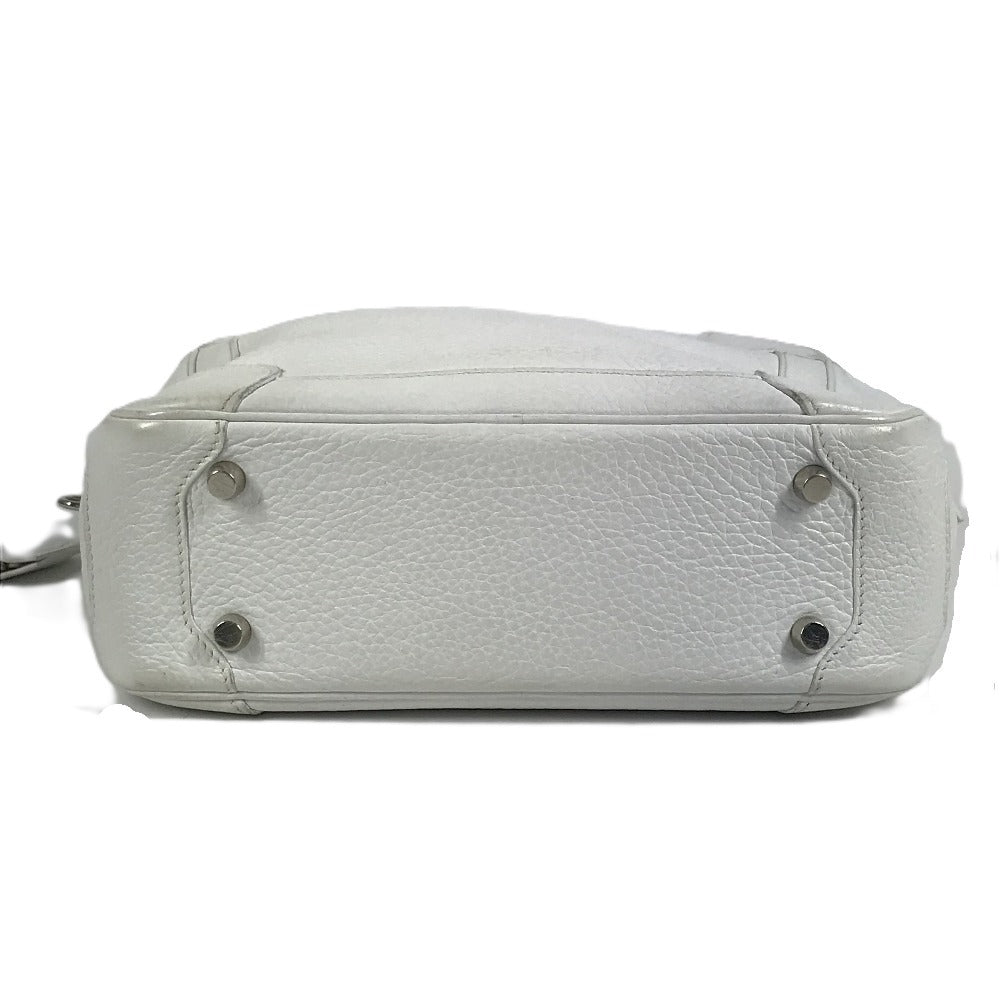 HERMES Box Bag Omnibus PM Omnibus PM Handbag Mini Boston Bag Box BOX Handbag Taurillon Clemence Unisex White