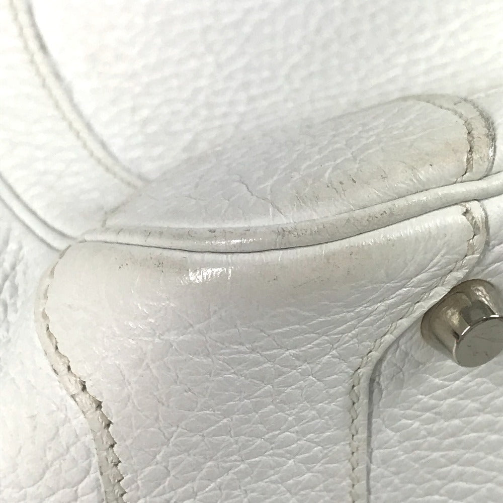 HERMES Box Bag Omnibus PM Omnibus PM Handbag Mini Boston Bag Box BOX Handbag Taurillon Clemence Unisex White