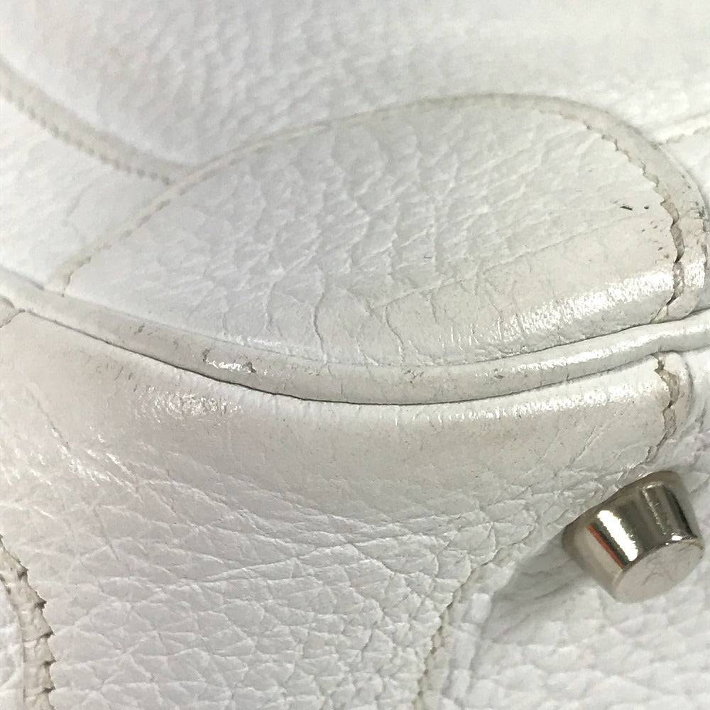 HERMES Box Bag Omnibus PM Omnibus PM Handbag Mini Boston Bag Box BOX Handbag Taurillon Clemence Unisex White