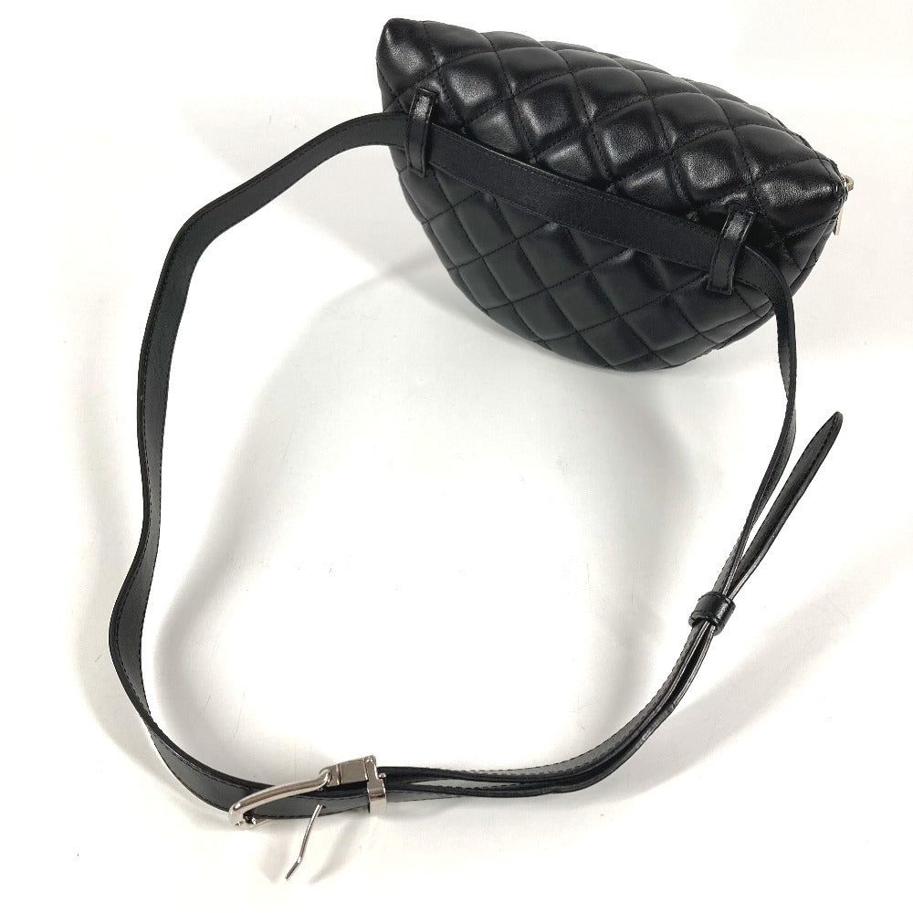 CHANEL ユニフォーム UNIFORM CC ココマーク マトラッセ ベルトバッグ ショルダーバッグ クロス ウエストバッグ ボディバッグ レザー レディース ブラック
