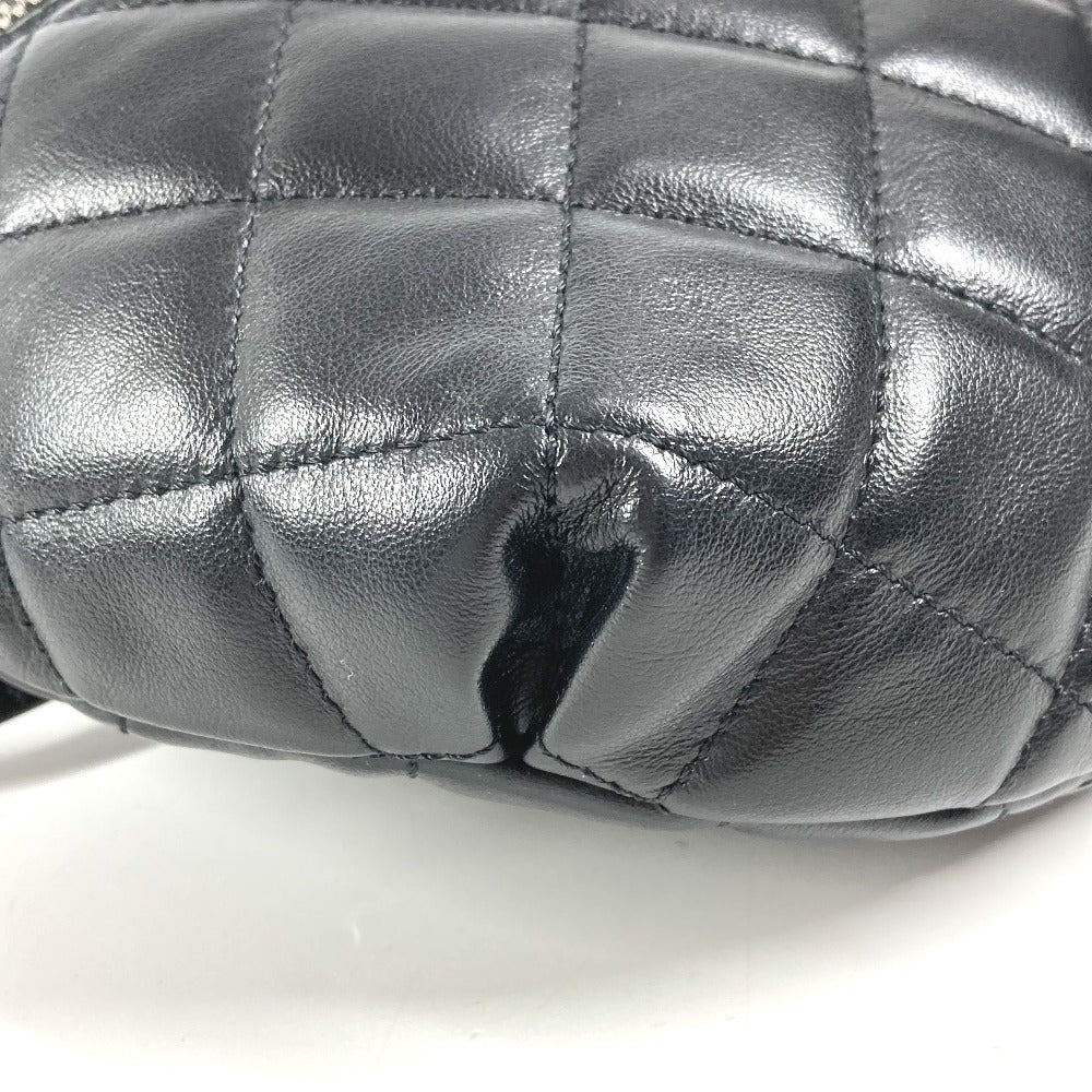 CHANEL ユニフォーム UNIFORM CC ココマーク マトラッセ ベルトバッグ ショルダーバッグ クロス ウエストバッグ ボディバッグ レザー レディース ブラック