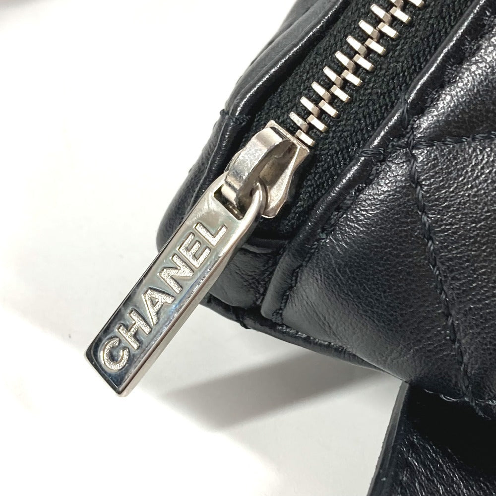 CHANEL ユニフォーム UNIFORM CC ココマーク マトラッセ ベルトバッグ ショルダーバッグ クロス ウエストバッグ ボディバッグ レザー レディース ブラック