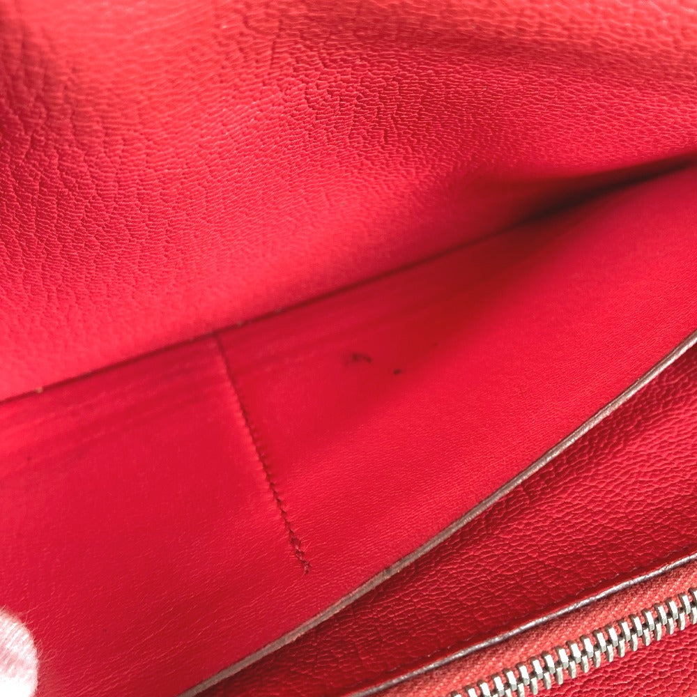 HERMES Kelly Wallet Long Wallet, Chevre Leather, Women's, Red