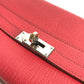 HERMES Kelly Wallet Long Wallet, Chevre Leather, Women's, Red
