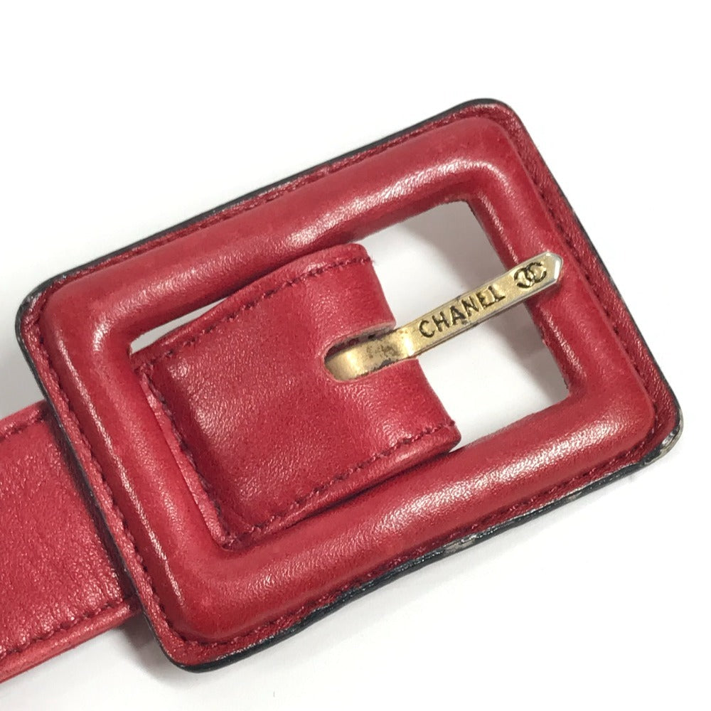 CHANEL ヴィンテージ ビッグ　CC ロゴ ココマーク カバン ベルトバッグ ボディバッグ ウエストポーチ ウエストバッグ レザー レディース レッド