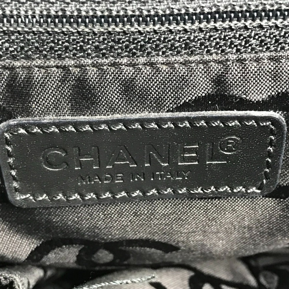 CHANEL Stitch Matelassé Quilted CC Coco Mark Logo Tote Bag Handbag Suede Women's Black