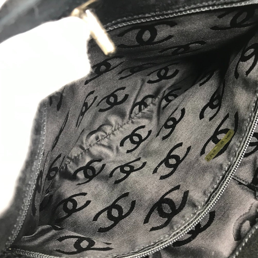 CHANEL Stitch Matelassé Quilted CC Coco Mark Logo Tote Bag Handbag Suede Women's Black