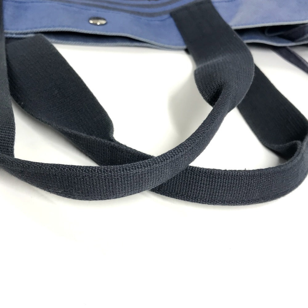 HERMES Horse Cheval Hermes Chevalin Tote Bag with Pouch, Shoulder Bag, Cotton, Unisex, Blue