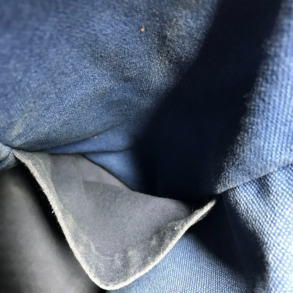 HERMES Horse Cheval Hermes Chevalin Tote Bag with Pouch, Shoulder Bag, Cotton, Unisex, Blue