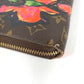 LOUIS VUITTON M93759 Monogram Rose Stephen Sprouse Zippy Wallet Round Zipper Long Wallet Monogram Canvas Women's Brown