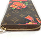 LOUIS VUITTON M93759 Monogram Rose Stephen Sprouse Zippy Wallet Round Zipper Long Wallet Monogram Canvas Women's Brown
